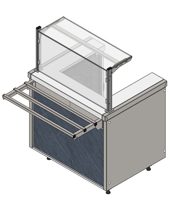 Прилавок нейтральный П-образный RCV13A City 150x700x1265(860)мм