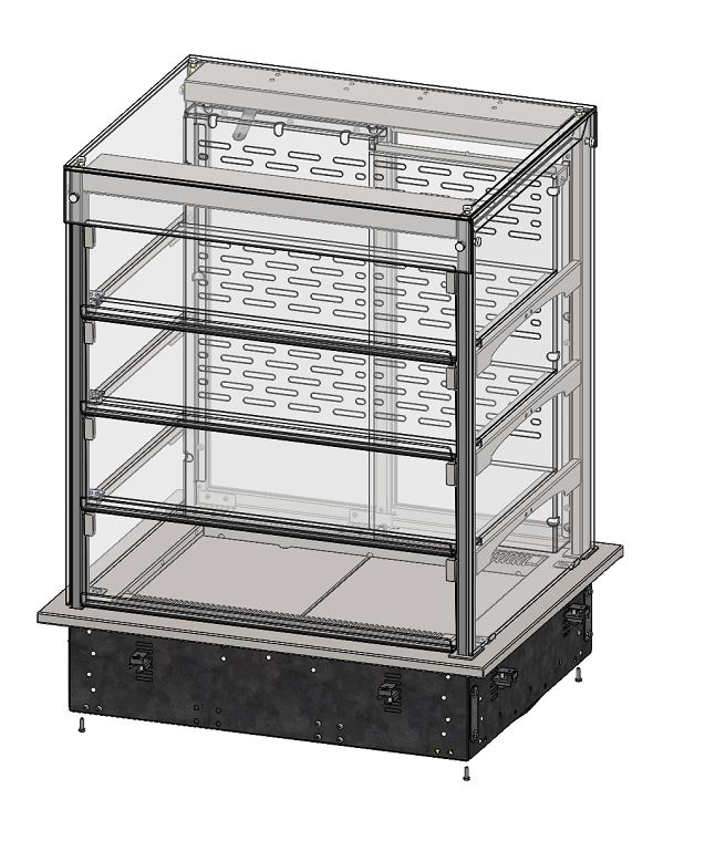 Витрина тепловая с дверками раздачи встраиваемая (3 полки) RH22D Drop In 1145x700x1240мм