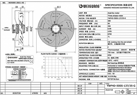 Вентилятор осевой YWF4D-500S-137/35-G
