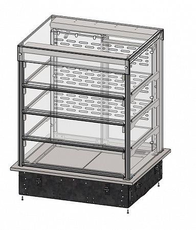 Витрина тепловая с дверками раздачи встраиваемая (3 полки) RH22D Drop In 1145x700x1240мм