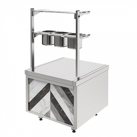 Прилавок диспенсер для столовых приборов нейтральный RCD10A City 600x700x1305(580)мм